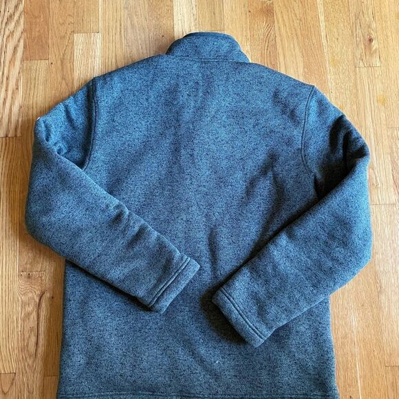 Orvis Mens Sweater Medium Sherpa Fleece Lined 1/4 Zip Pullover Pockets Gray - Picture 2 of 3